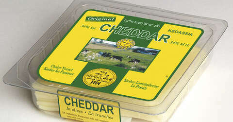 SOL - Kosher Cheddar Cheddar ost i skiver, 175 g KEDASSIA - Cholov Yisroel - Kosher for Passover